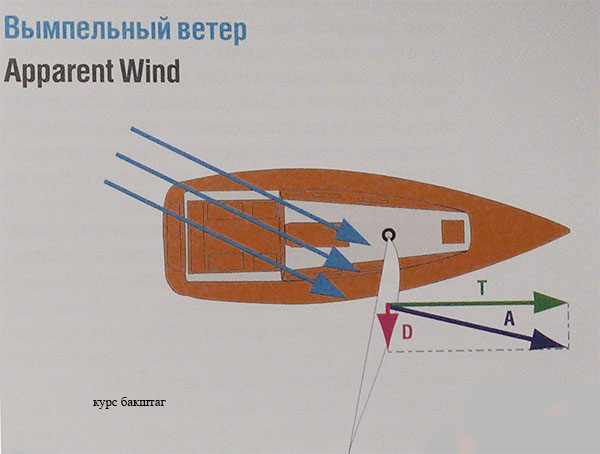 курс яхты относительно ветра-багштаг